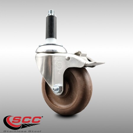 Service Caster 4 Inch 316SS High Temp Glass Filled Nylon 3/4 Inch Stem Caster Lock Brake SCC SCC-SS316TTLEX20S414-GFNSHT-34